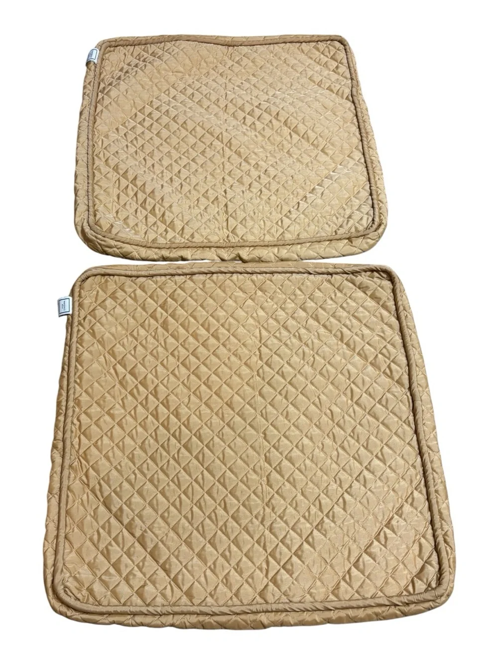 2 Waverly Home Square Quilted Euro Pillow Shams Cushion Style Diamond Gold Camel